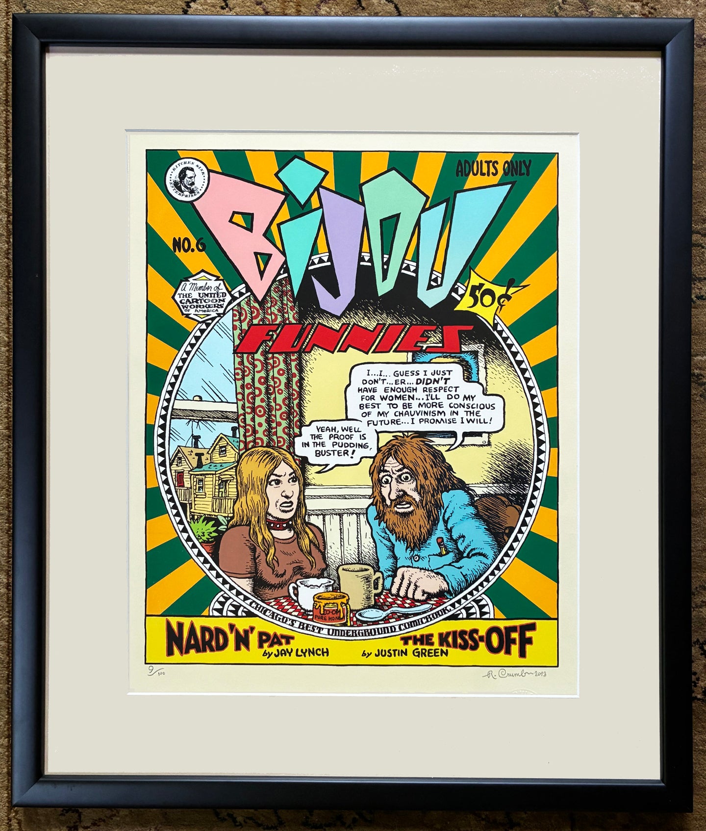 Bijou Comics Signed Serigraph print 9/100 from the Dr. Burstein Collection