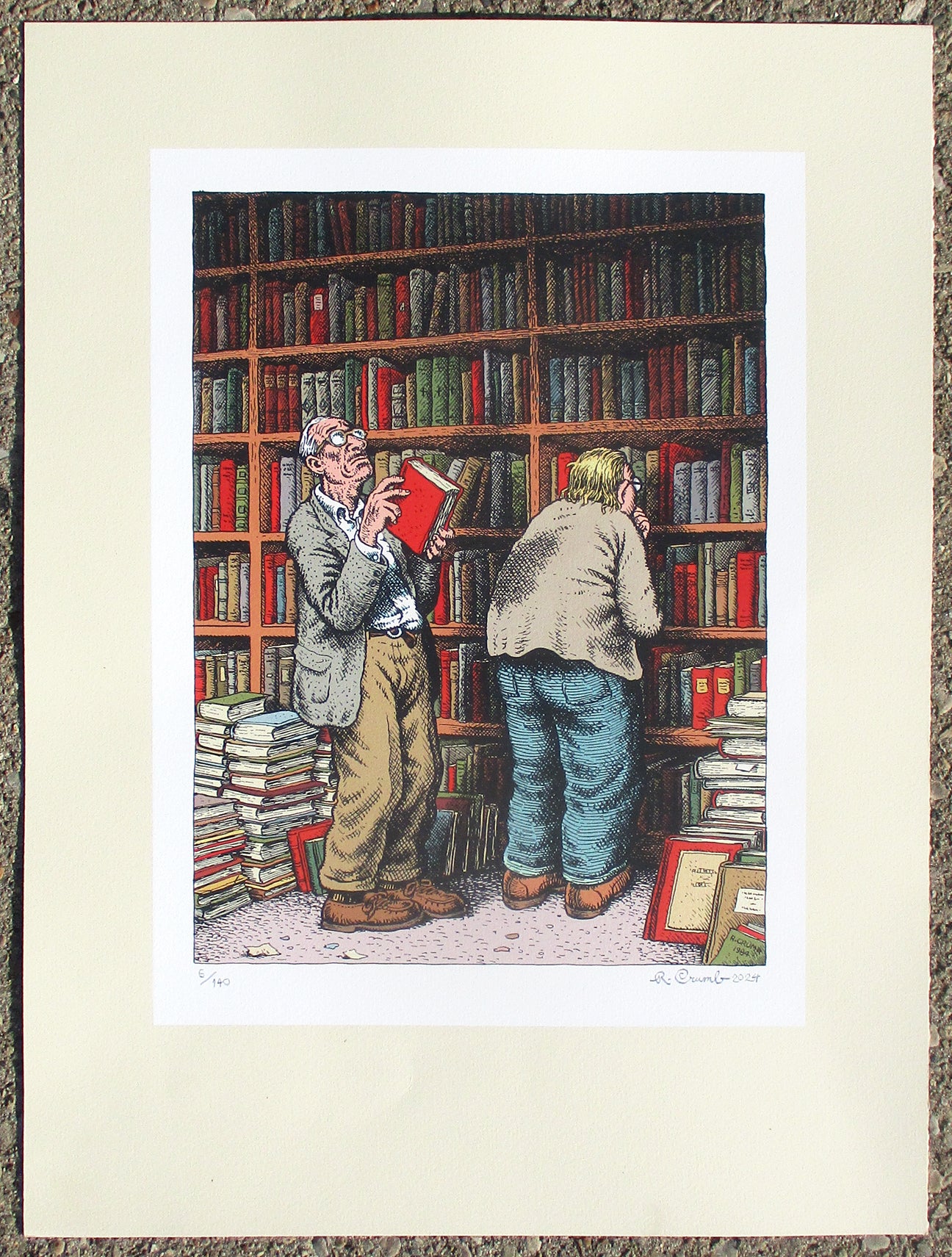 Bookworms serigraph print signed, dated and numbered by Crumb #6/140