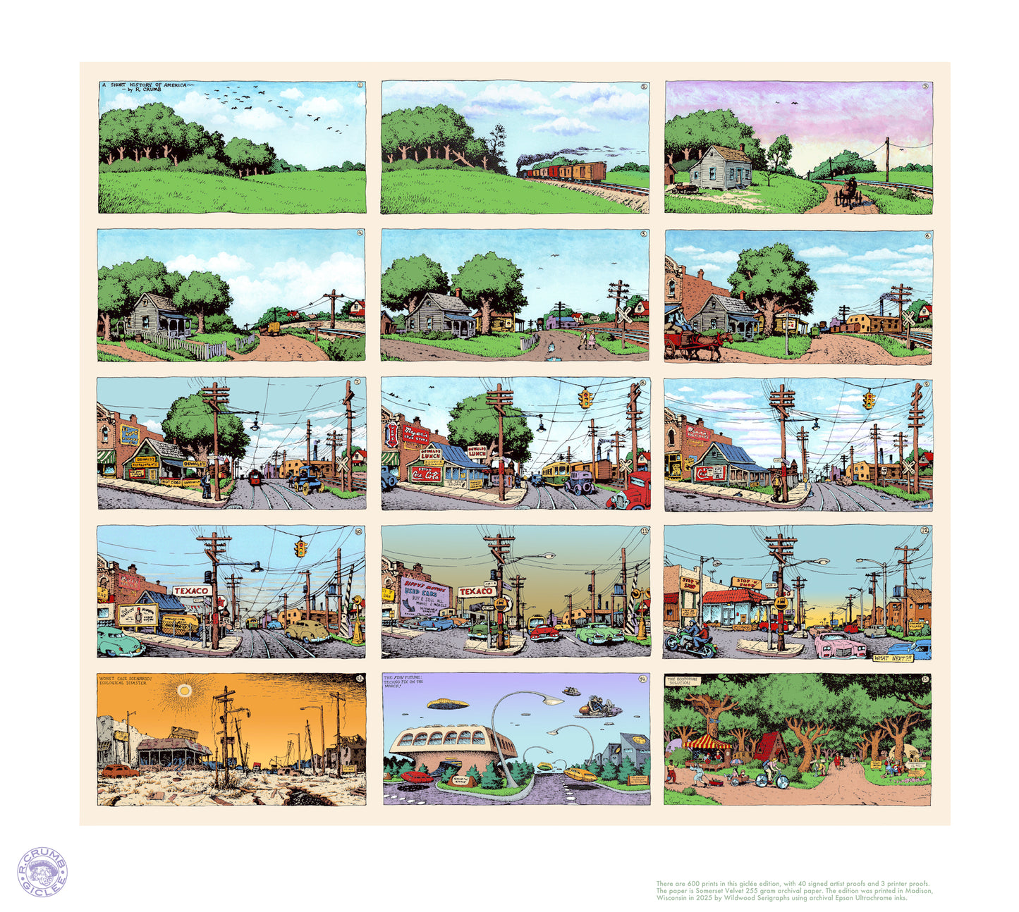 Short History of America 15 Panel Cloud giclée edition