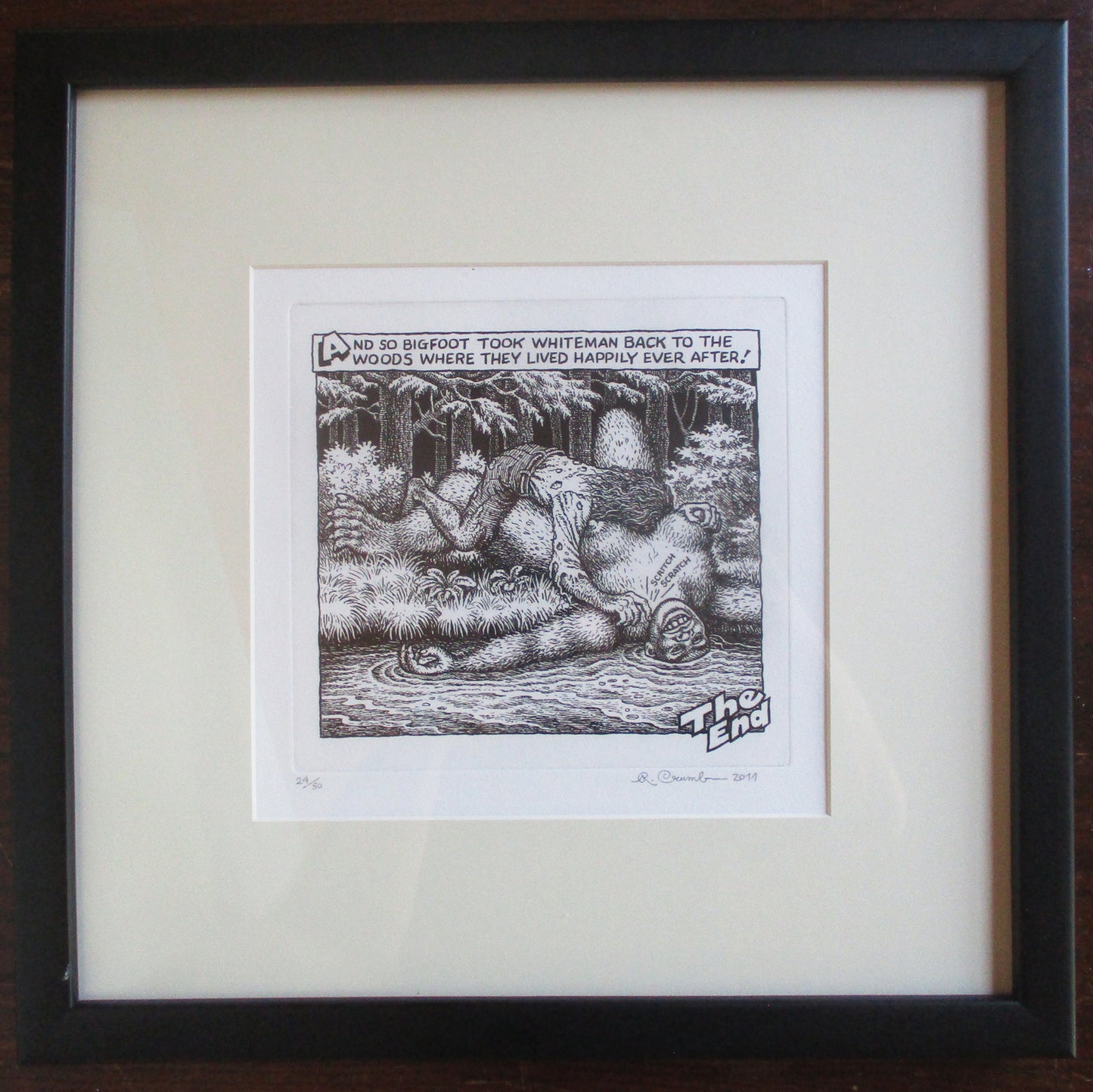 Whiteman Meets Bigfoot Etching from the Dr. Burstein Collection