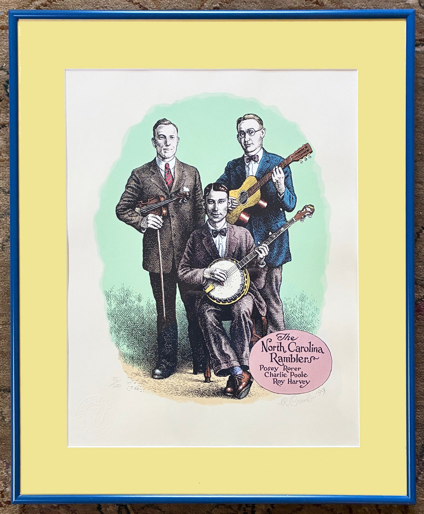 Beloved Music Makers of Days Gone By • Three Signed prints each framed – Dr. Burstein Colleciton