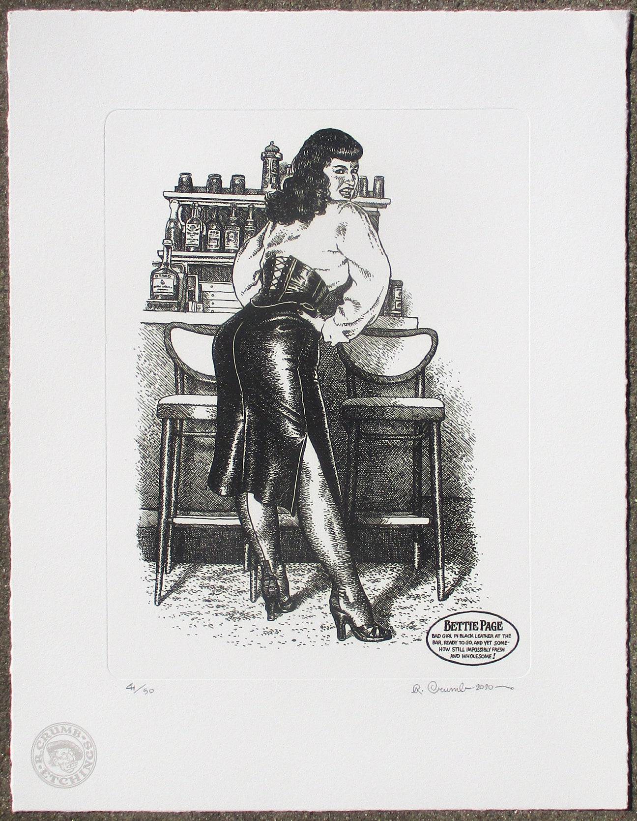 Bettie Page etching
