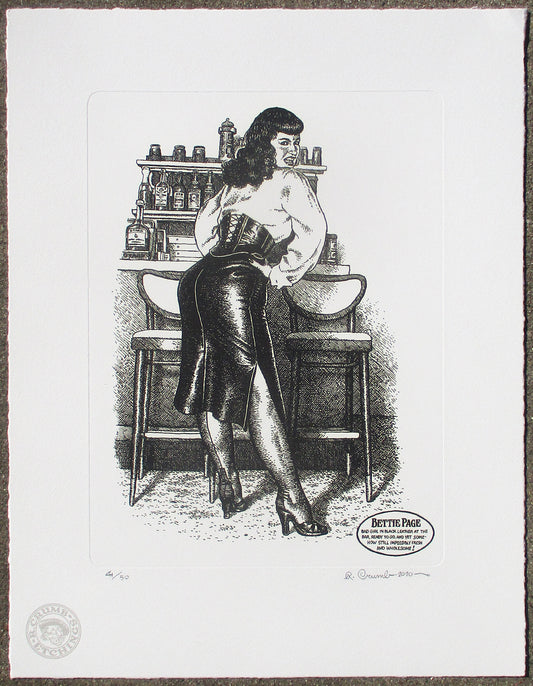 Bettie Page etching