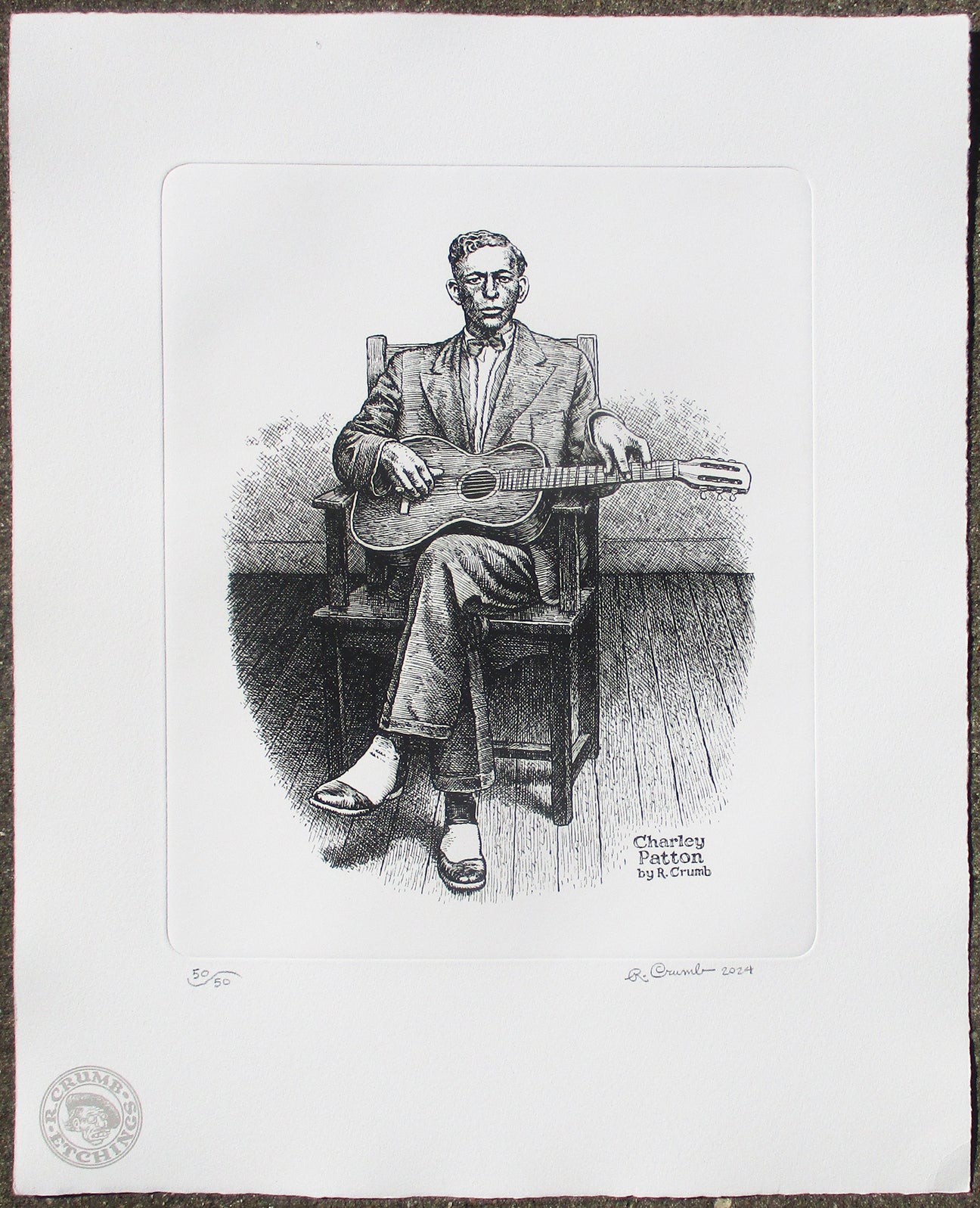 Charley Patton etching released in 2024