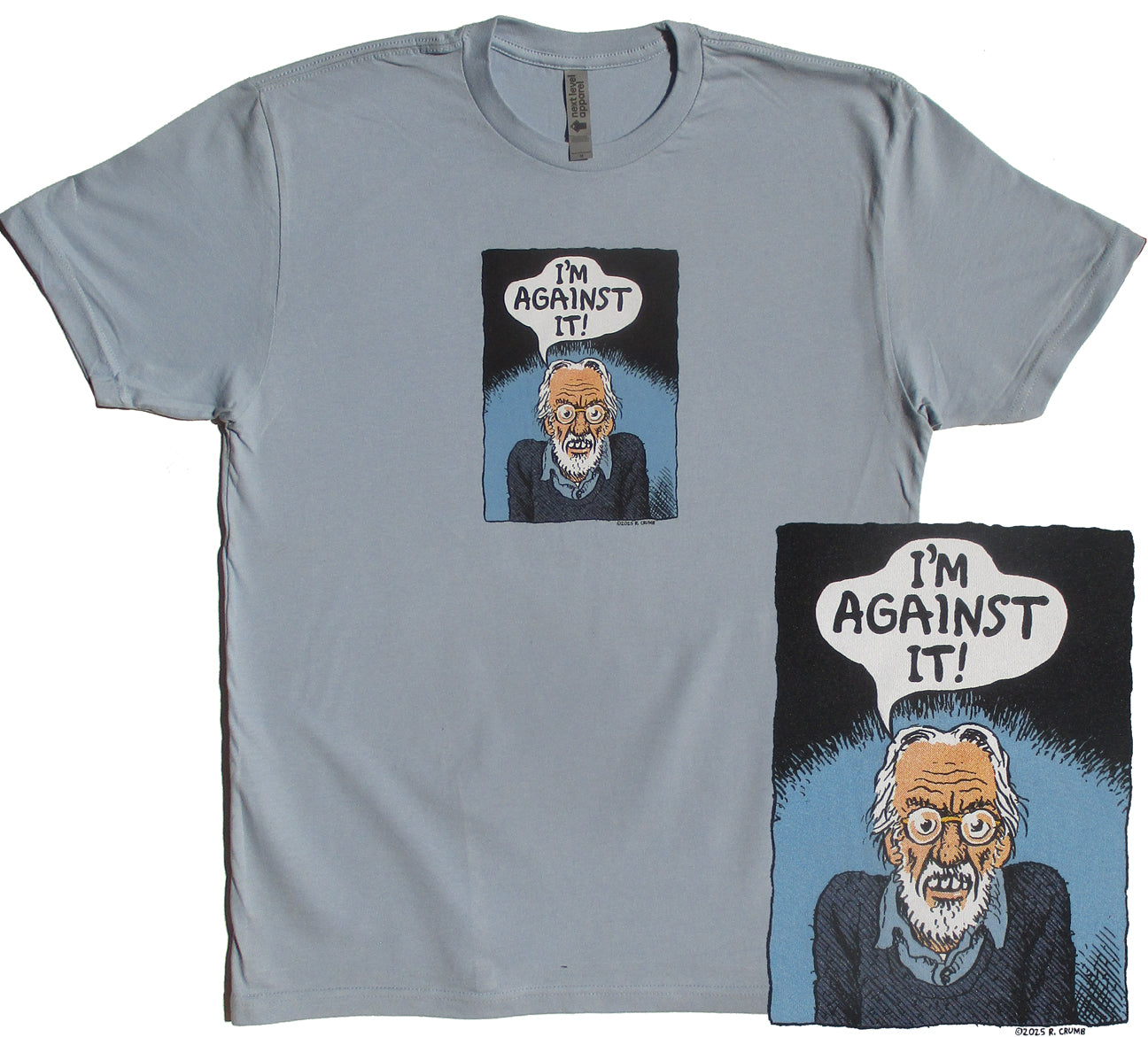 I'm Against It! Faded Denim Light Blue T-shirt – Crumb Products