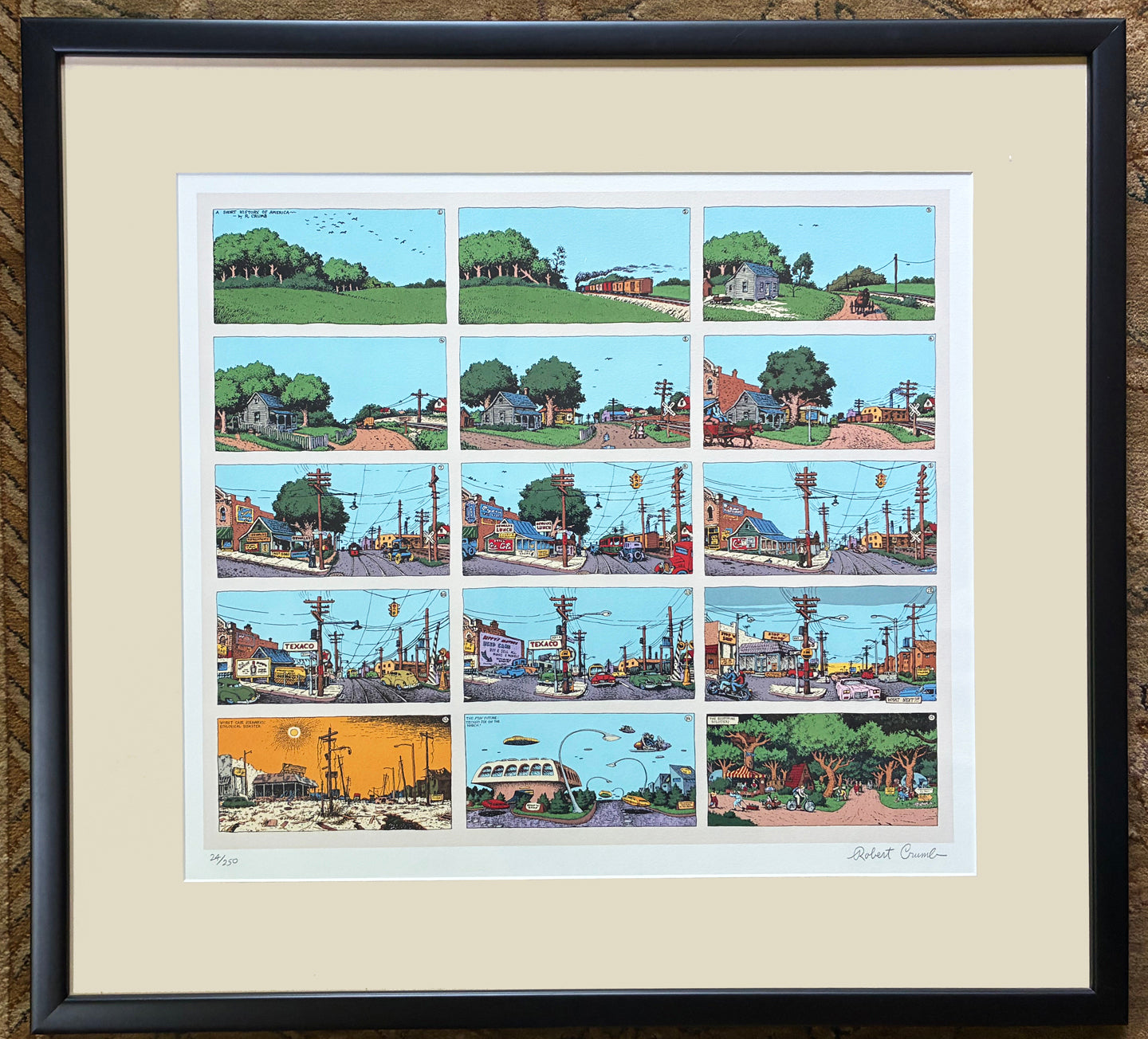 Short History of America 1993 15 panel Serigraph print from the Dr. Burstein Colleciton