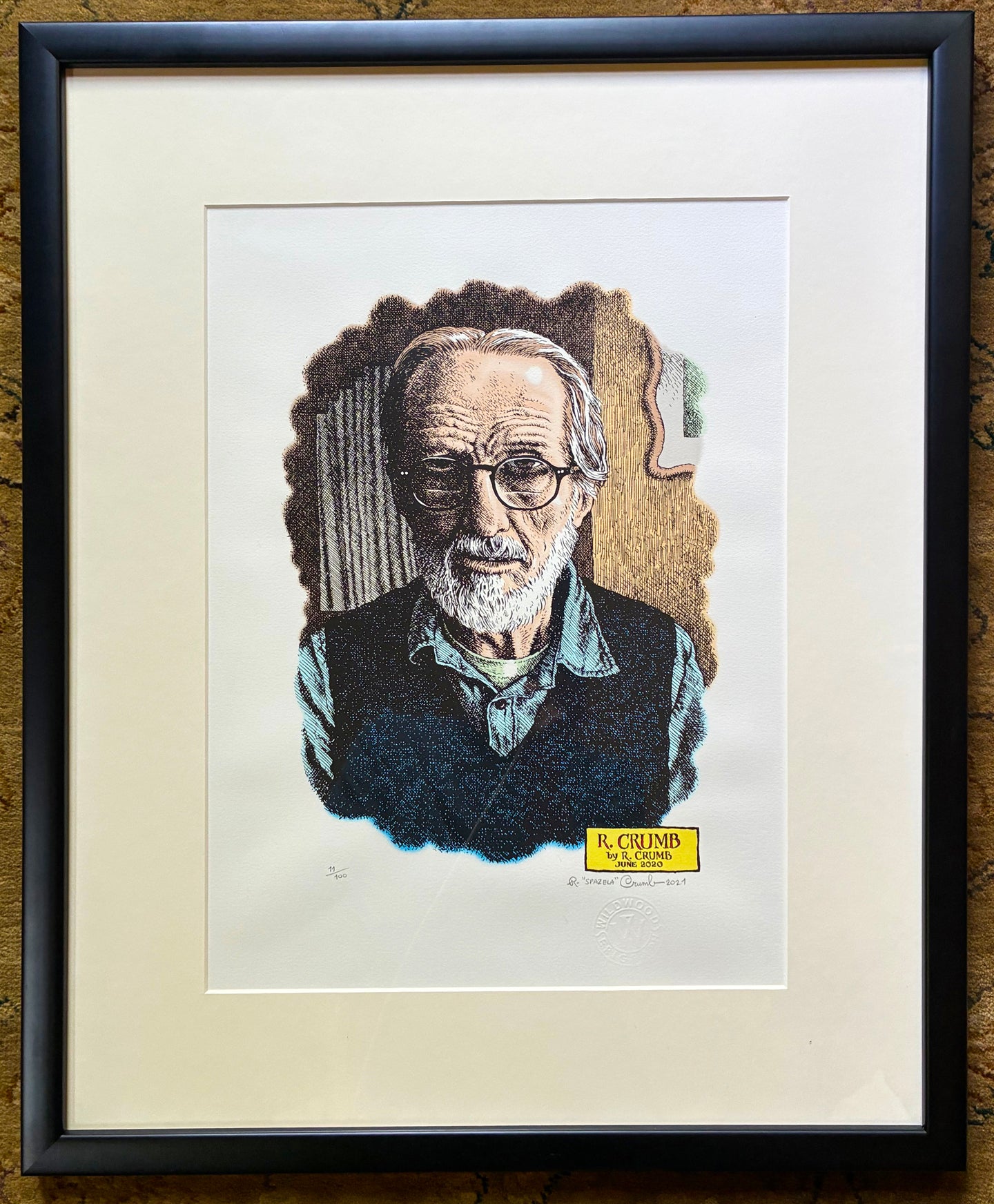 R. Crumb Self-Portrait Signed Serigraph print from the Dr. Burstein Collection