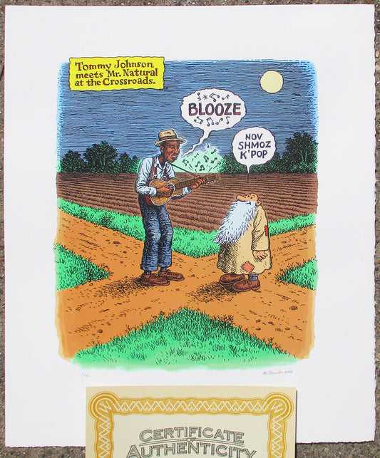 Mr. Natural Meets Tommy Johnson at the Crossroads signed serigraph print