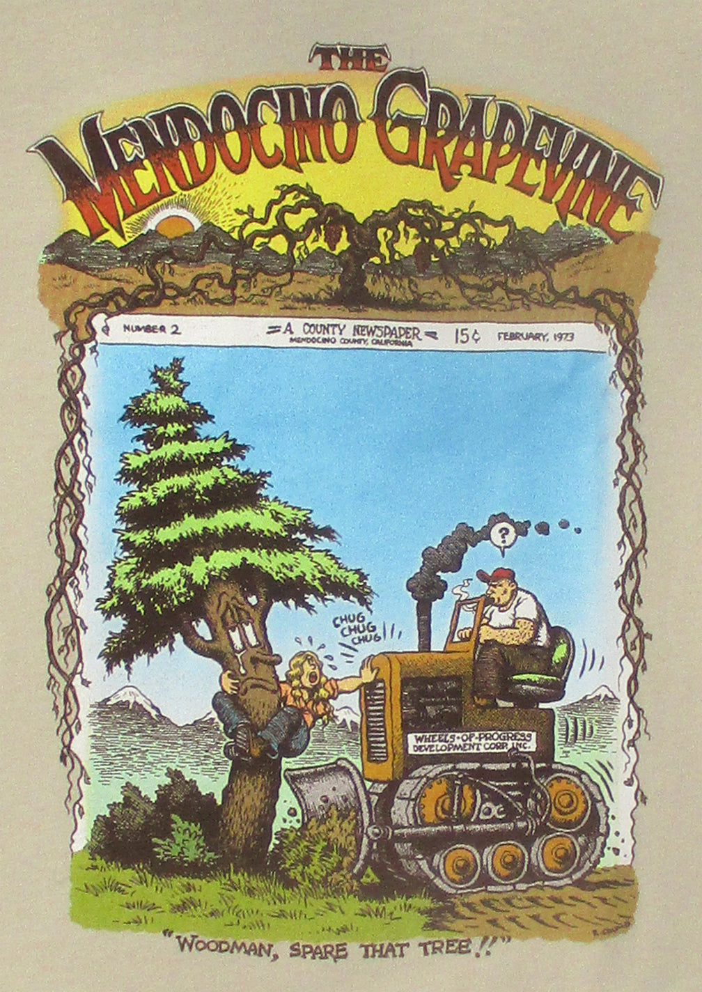 Woodman Spare That Tree! on Next Level Cream t-shirt