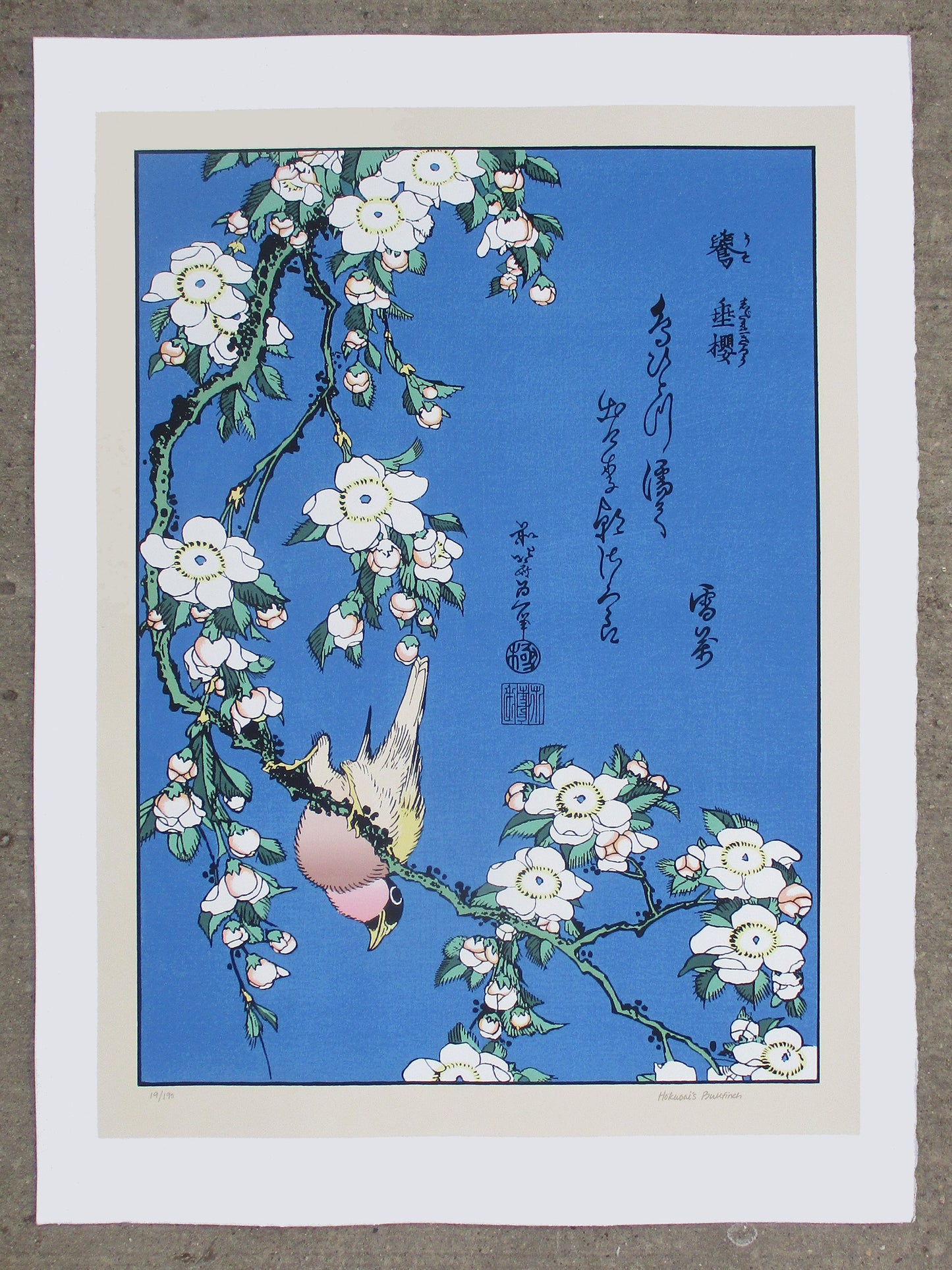 BULLFINCH by HOKUSAI serigraph print