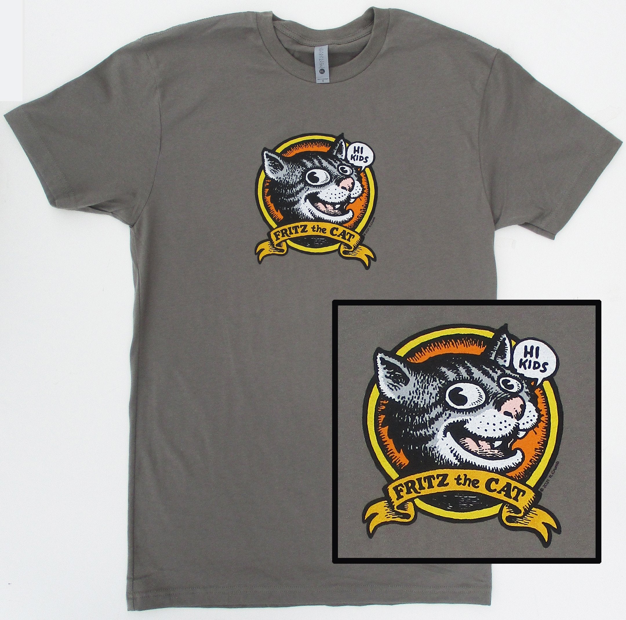 Grey cat fashion t shirt