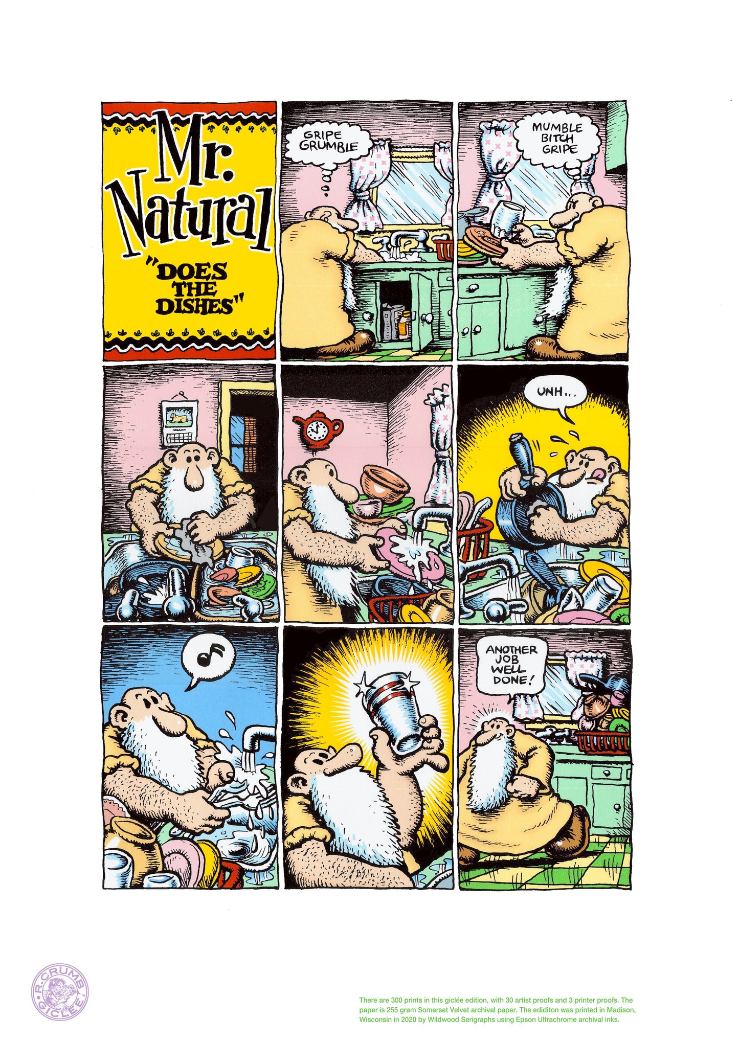 Mr. Natural Does the Dishes giclée print