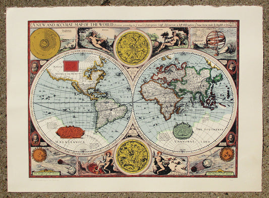 OLD WORLD MAP by JOHN SPEED serigraph print